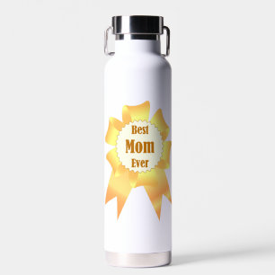 Best mom ever Golden winner award ribbon Water Bottle