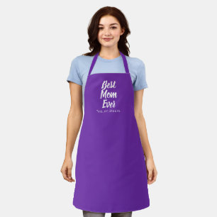 Best Mom Ever grape purple custom script cute Apron