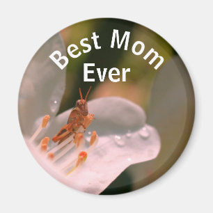 Best Mom Ever Grasshopper On Azalea Flower Magnet