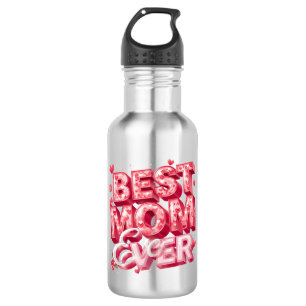 Best Mom Ever Heart 3D Design   Cute Gift for Mom  532 Ml Water Bottle