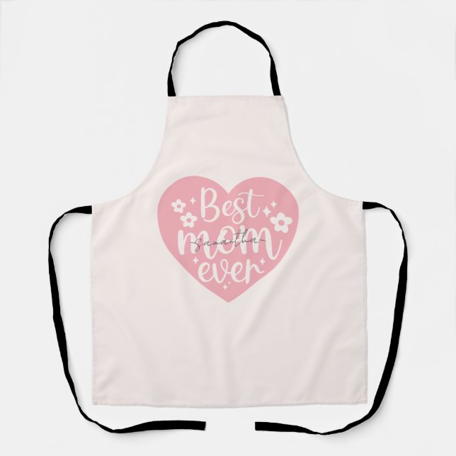 Best Mom Ever - Heart Apron (Front)