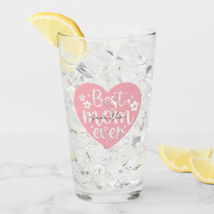 Best Mom Ever Heart Glass