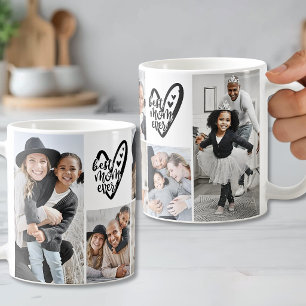 Best Mom Ever Heart Photo Collage Coffee Mug
