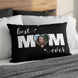 Best Mom Ever Heart Photo Mother's Day Accent Pillow
