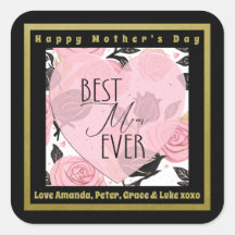 Best Mom Ever Hearts and Roses