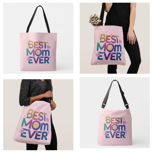 Best Mom Ever Hearts & Flowers Tote Bag (best mom ever hearts and flowers tote bags)