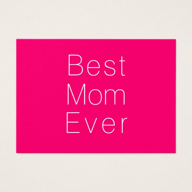 Best Mom Ever hot pink fuchsia minimalist card (Front)