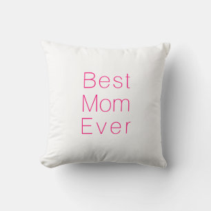 Best Mom Ever hot pink fuchsia white minimalist Throw Pillow