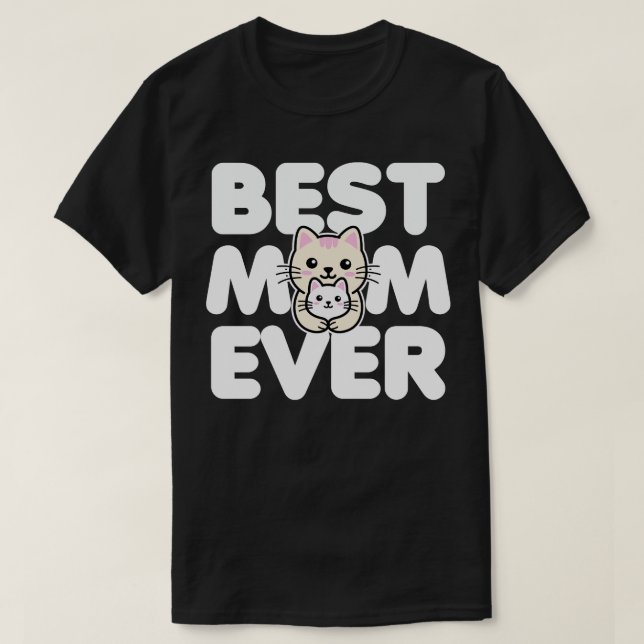 Best Mom Ever Kawaii Cats T-Shirt (Design Front)