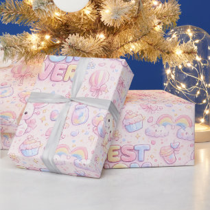 Best Mom Ever Kawaii Pastel Pattern Cute Bunny & Wrapping Paper