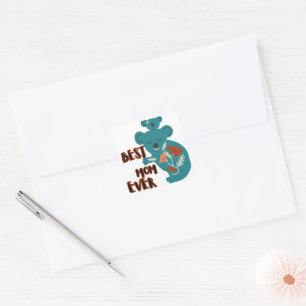 Best Mom Ever Koala Mother's Day Square Sticker