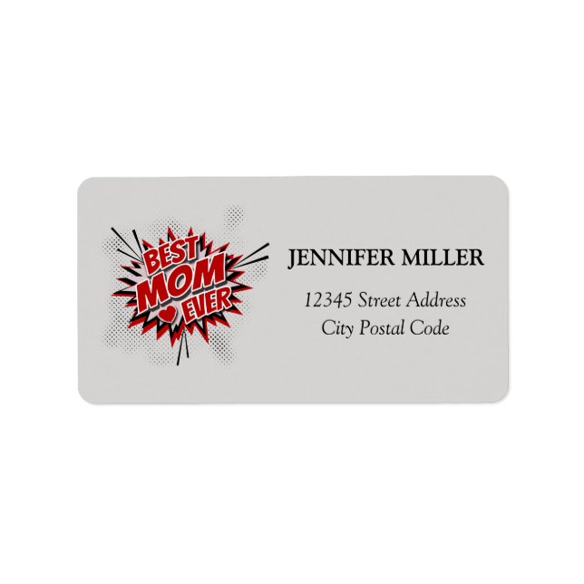 Best Mom Ever Label (Front)