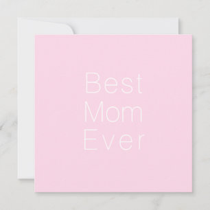 Best Mom Ever light pink minimalist elegant simple Card