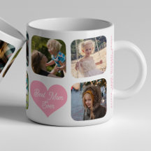 Best mom ever love you photo collage pink white