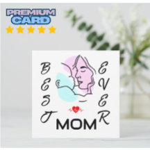 Best Mom Ever Minimalist Line Art Custom Card