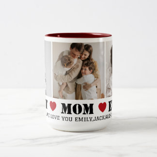 Best Mom Ever Modern 3 Photo Collage Mug