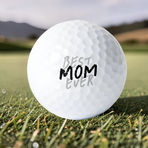 Best Mom Ever Modern Black and Grey Grunge Golf Balls