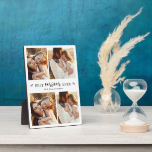 Best Mom Ever Modern Custom Photo Collage Keepsake Plaque