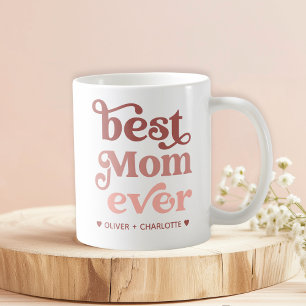 Best Mom Ever Modern Mommy Kids Names Mother's Day Coffee Mug