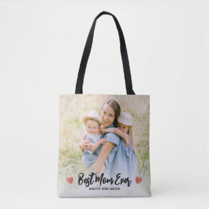 Best Mom Ever Modern Photo  Tote Bag