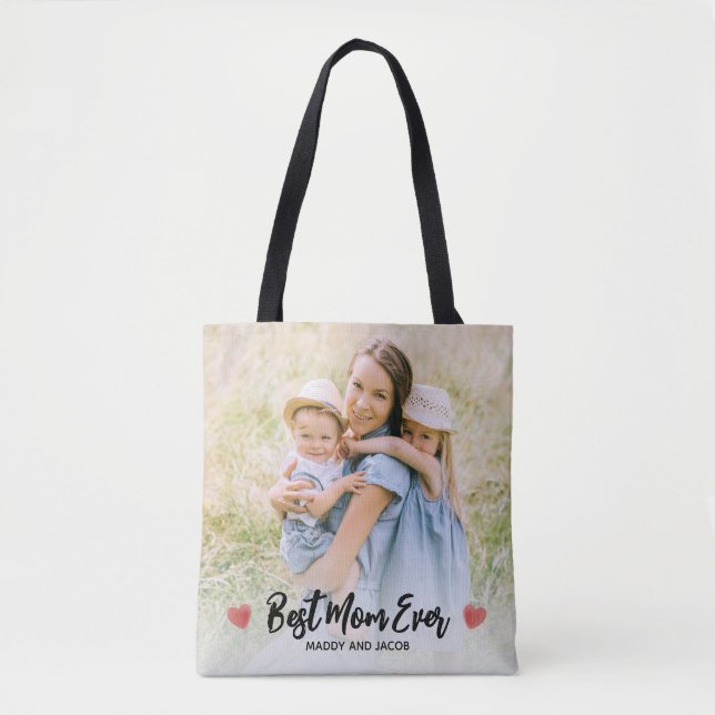 Best Mom Ever Modern Photo  Tote Bag (Front)
