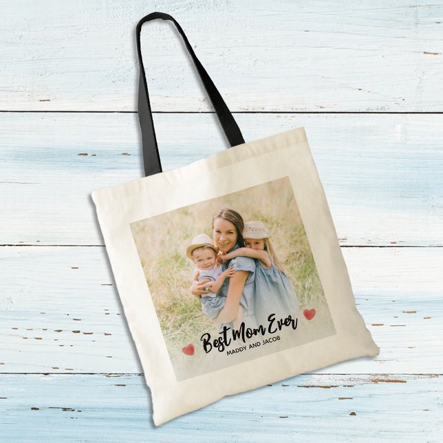 Best Mom Ever Modern Photo Tote Bag (Creator Uploaded)