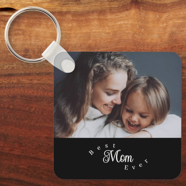 Best Mom Ever Modern Simple Keychain (Front)