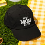 Best Mom Ever Modern Typography Custom Embroidered Hat<br><div class="desc">Best Mom Ever Modern Typography Custom Embroidered Baseball Cap features the simple modern embroidered text "Best Mom Ever". Perfect as a gift for mom for Mother's Day,  Christmas,  birthday and more. Created by Evco Studio www.zazzle.com/store/evcostudio</div>