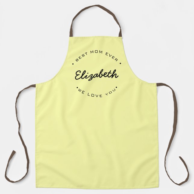 Best Mom Ever Modern Typography Personalized Apron (Front)