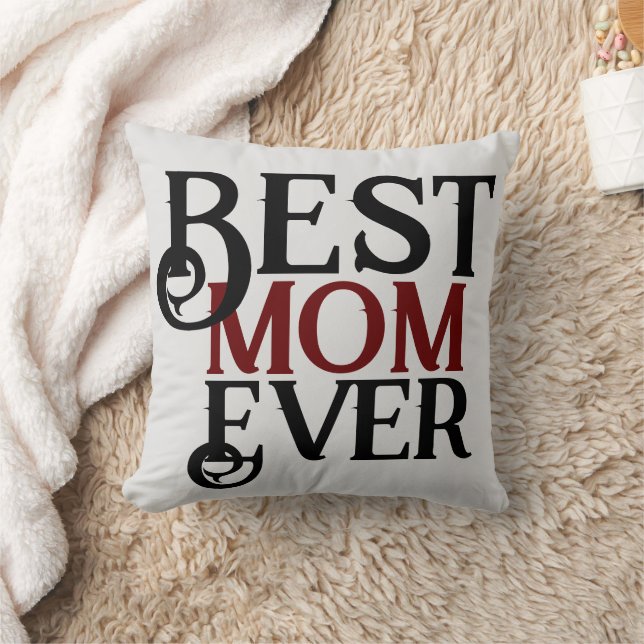 best mom ever, mommy mother mama simple gift throw pillow (Blanket)