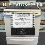 Best Mom Ever, monogram black white buffalo plaid Kitchen Towel<br><div class="desc">Best Mom Ever, monogrammed with name, black, and white, buffalo plaid, chequered, template kitchen, DIY recipe towel. Add your grandma, grandmother, or mom's recipe. Create the perfect keepsake, a memorable gift for family reunions, family traditions, birthdays, or chef baker gift ideas. Message us for your design needs, we are here...</div>