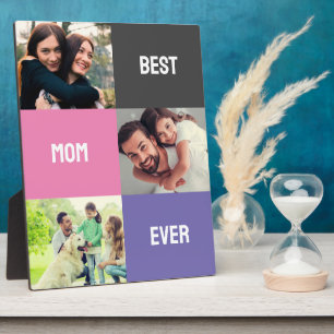 Best Mom Ever Mother's Day 3 Photo Collage Plaque