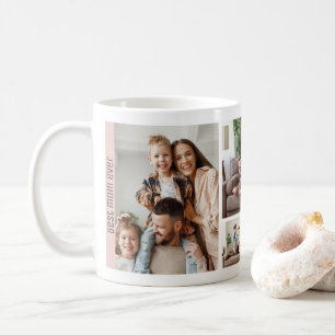 Best Mom Ever Mother's Day 5 Photos Blush Pink Coffee Mug