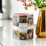 Best Mom Ever | Mother's Day 8 Photo Collage Two-Tone Coffee Mug<br><div class="desc">Send a beautiful personalized mother's day gift to your mom that she'll cherish. Special personalized mother's day family photo collage to display your special family photos and memories. Our design features a simple 8 photo collage grid design with "Best Mom Ever" designed in a beautiful handwritten black script style &...</div>