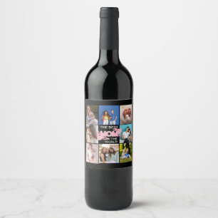 Best Mom Ever Mother's Day 8 Photo Collage Wine Label