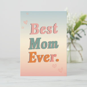 Best Mom Ever Mother's Day Card Floral Butterflies