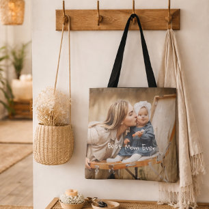 Best Mom Ever Mother's Day Custom Photo Tote Bag