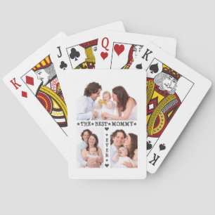 Best Mom Ever Mother's Day Family 3 Photo Collage Playing Cards