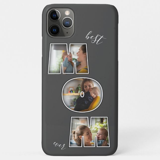 Best Mom Ever Mother's Day Gift 3 Photo Cutout Case-Mate iPhone Case (Back)