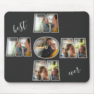 Best Mom Ever Mother's Day Gift 3 Photo Cutout Mouse Pad