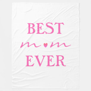Best Mom Ever Mother's Day Gifts Pink Heart Large Fleece Blanket