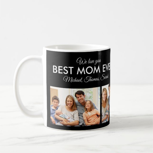 Best Mom Ever Mothers Day Photo Collage Coffee Mug (Left)