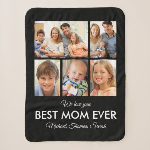 Best Mom Ever Mothers Day Photo Collage Sherpa Blanket