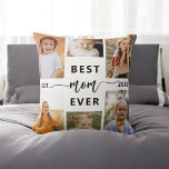 Best Mom Ever - Mother's Day Photo Collage Throw Pillow<br><div class="desc">Celebrate your mom with the "Best Mom Ever" Mother's Day Photo Collage Throw Pillow. This personalized pillow features a beautifully arranged collage of cherished photos, capturing special moments and memories. The heartfelt message "Best Mom Ever" adds a loving touch. Made from high-quality, soft, and durable fabric, it offers both comfort...</div>