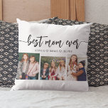 Best Mom Ever - Mother's Day Photo Collage Throw Pillow<br><div class="desc">Celebrate Mother's Day with the Best Mom Ever Photo Collage Throw Pillow. This personalized keepsake features a beautifully arranged collage of cherished photos capturing special moments with your mom. Crafted from high-quality materials, it adds a stylish and sentimental touch to any space, perfect for displaying on a bed or couch....</div>