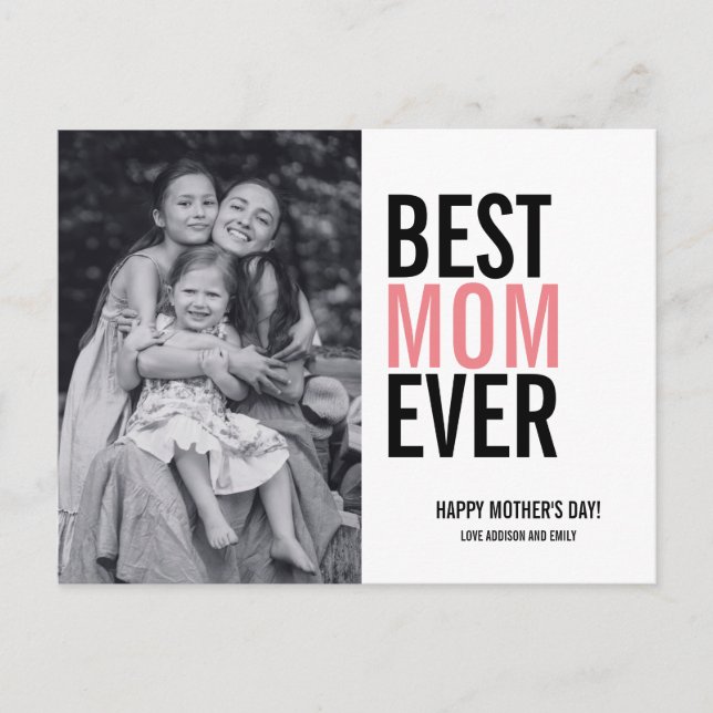 Best Mom Ever Mother's Day Photo Postcard (Front)