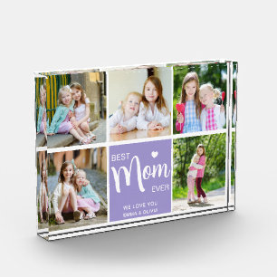Best Mom Ever Mothers Day Purple Lilac Photo Block