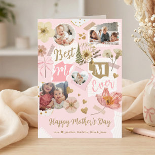 Best Mom Ever Mother's Day Scrapbook Photo Collage Card