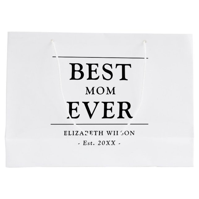 Best Mom Ever Mothers Gift Large Gift Bag (Back)