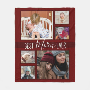 Best Mom Ever Multi Photo Collage Fleece Blanket